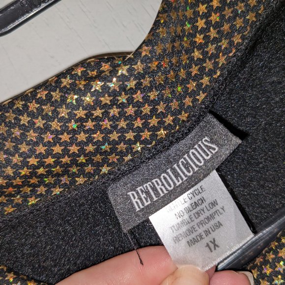 Retrolicious Gold Star Bombshell Retro Dress 1X - Picture 3 of 3